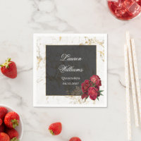 Red Roses Marble Quinceanera Party 