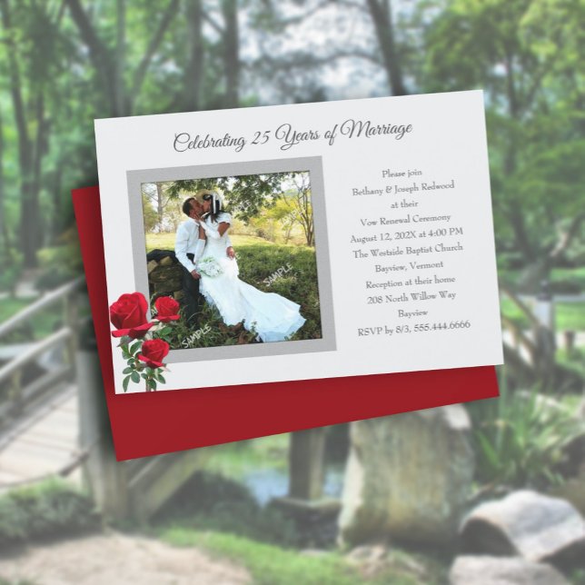 Red Roses Marriage Anniversary Celebration Photo Invitation (Creator Uploaded)