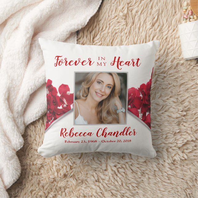Red Roses Memorial Keepsake Pillow (Blanket)