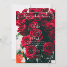 Red Roses Modern Elegant New Wedding Invitation