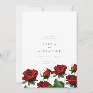Red Roses Modern Wedding Invitation