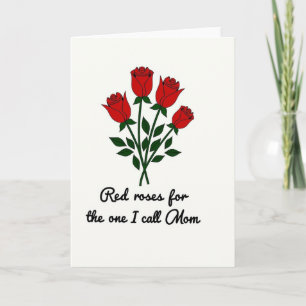 Red Roses Mom Floral Card
