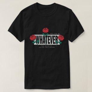 Red Roses Motivational Quote Flat Vector Floral T-Shirt