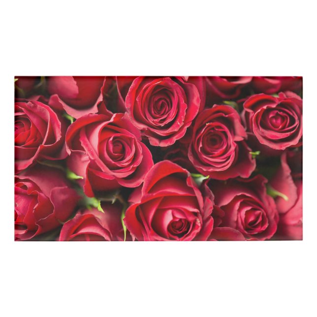 Red Roses Name Tag (Front)