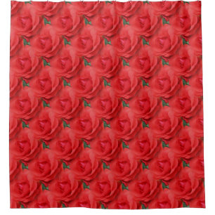 Red Roses Nature Pattern Shower Curtain