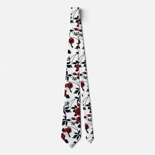 Red roses . neck tie (Front)