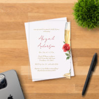 Red Roses on Champagne Bridal Shower