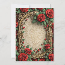 Red Roses Ornate Frame Wedding
