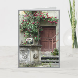 Red Roses Over Door/ Italy Card