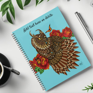 Red Roses Owl Blue Planner