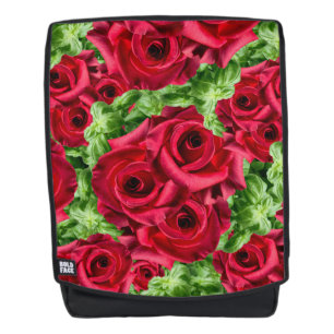 Red Roses Path Flower Garland Backpack