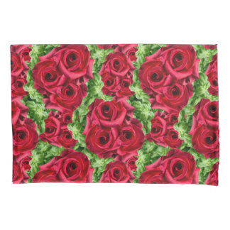 Red Roses Path Flower Garland Pillowcase