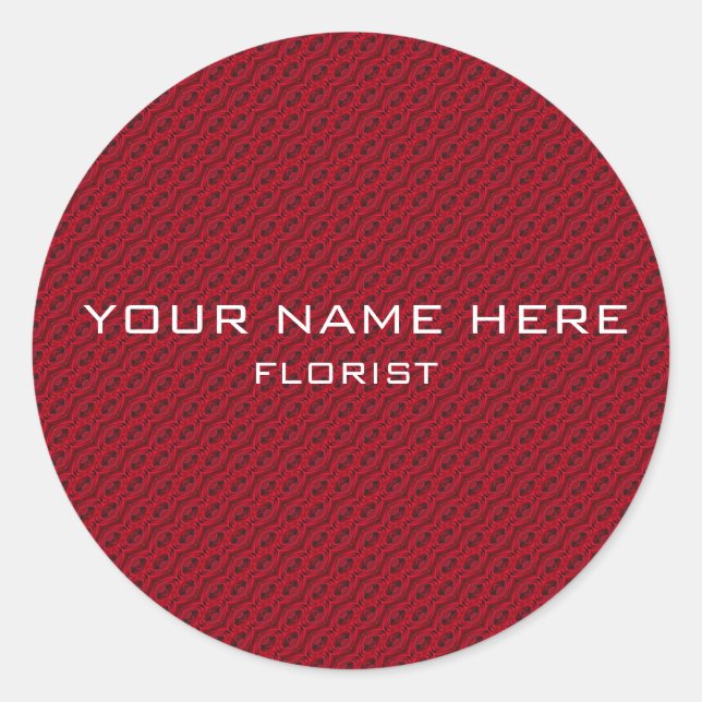 red roses pattern classic round sticker (Front)