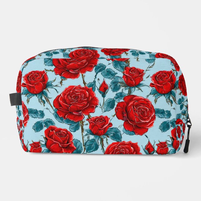 Red roses pattern dopp kit (Front)