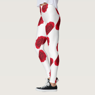 red roses pattern leggings