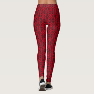 red roses pattern leggings