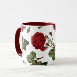 Red Roses Pattern Mug