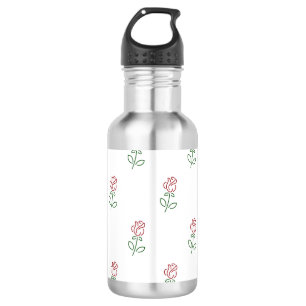 Red Roses, Pattern Of Roses, Flowers 532 Ml Water Bottle