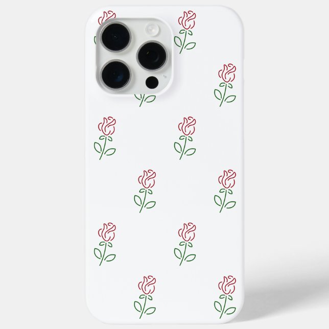 Red Roses, Pattern Of Roses, Flowers Case-Mate iPhone Case (Back)