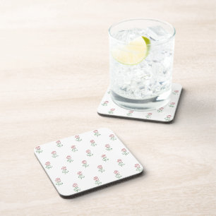 Red Roses, Pattern Of Roses, Flowers Coaster