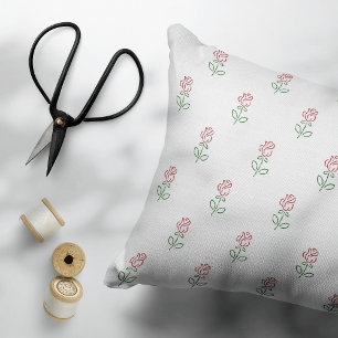 Red Roses, Pattern Of Roses, Flowers Decorative Cushion