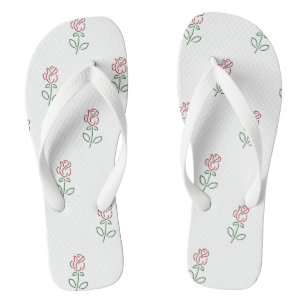 Red Roses, Pattern Of Roses, Flowers Jandals