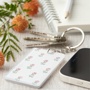 Red Roses, Pattern Of Roses, Flowers Key Ring