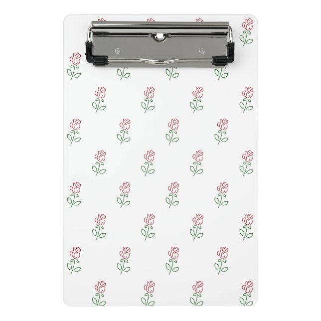Red Roses, Pattern Of Roses, Flowers Mini Clipboard (Front)