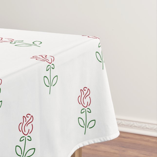 Red Roses, Pattern Of Roses, Flowers Tablecloth (In Situ)