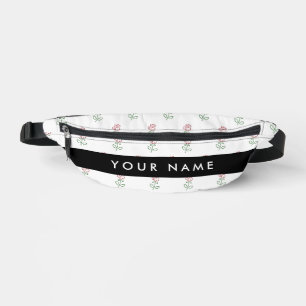Red Roses, Pattern Of Roses, Your Name Bum Bags