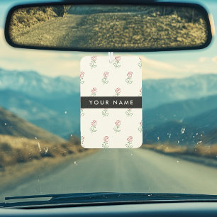 Red Roses, Pattern Of Roses, Your Name Car Air Freshener