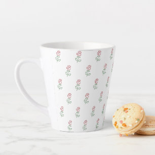 Red Roses, Pattern Of Roses, Your Name Latte Mug