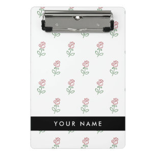 Red Roses, Pattern Of Roses, Your Name Mini Clipboard