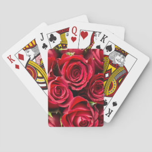 Red roses playing cards
