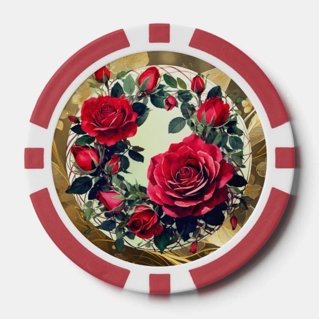 Red Roses Poker Chips (Front)