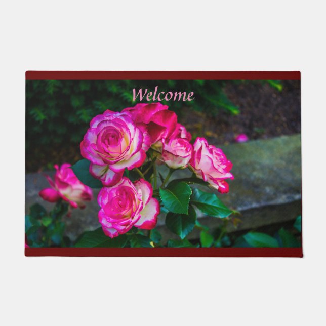 Red Roses Portrait Doormat (Front)