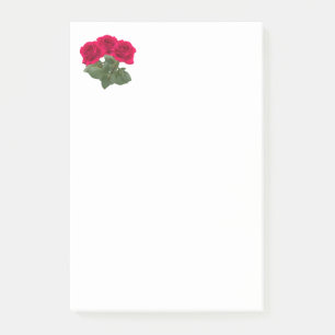 Red roses post-it notes