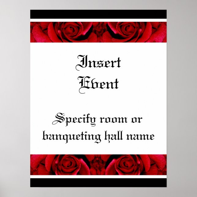 Red roses posters templates - customisable (Front)