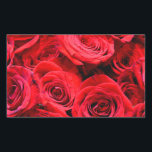 Red Roses red floral red flowers Rectangular Sticker<br><div class="desc">A romantic design featuring an elegant bouquet of red roses.</div>