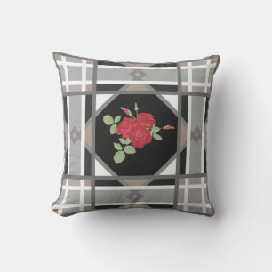 Red roses , retro cushion