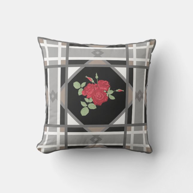 Red roses , retro cushion (Front)