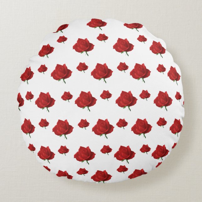 Red Roses Round Cushion (Front)