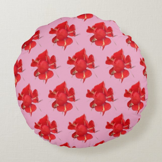 Red Roses, Round Cushion (Back)