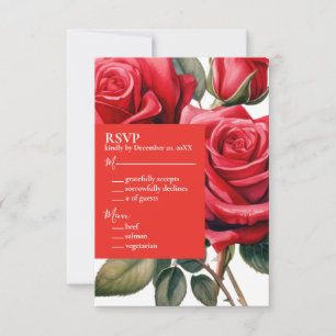 Red Roses RSVP Response Card