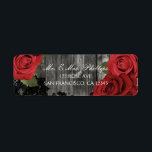 Red Roses Rustic Black Lace Wedding Favour Gift<br><div class="desc">Customise</div>