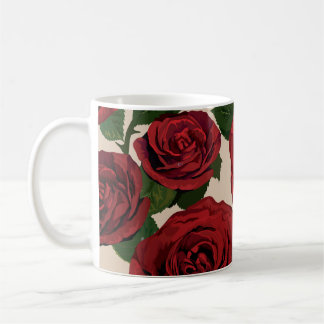 Red Roses: Seamless Floral Background Coffee Mug