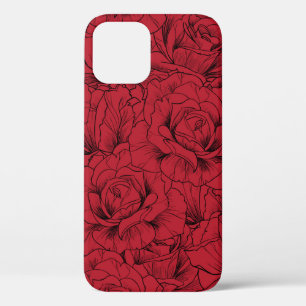 red roses seamless pattern iPhone 12 case