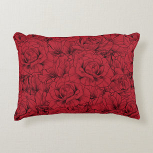 red roses seamless pattern  decorative cushion
