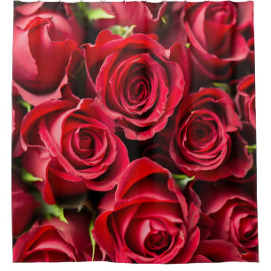 Red roses shower curtain