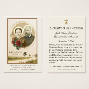 Red Roses St. Zelie & Louis Martin Wedding Card